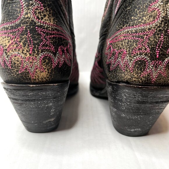 Old Gringo Eagle Western Boots Size 7 Distressed Pink Brown Leather Knee High - Picture 9 of 14